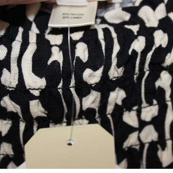 Monteau NWT Womens Linen Blend Puff Sleeve top, Ribbed Size Med‎ - Picture 4 of 4